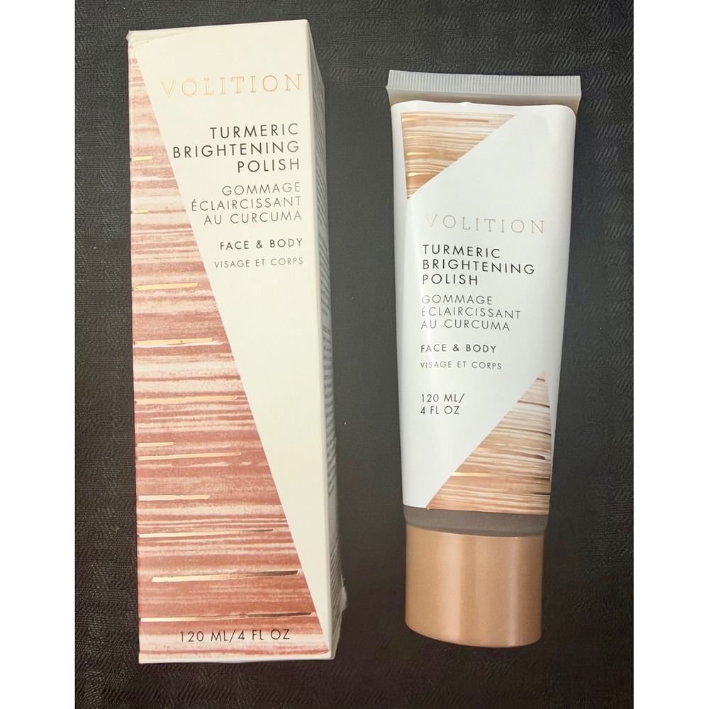 Volition Turmeric Brightening Polish Face Body 4 oz Full Size New in Box